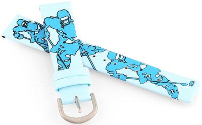 Lederen band JVD RJ7202.2 18mm, blauw, kinderen