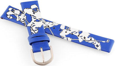 Lederen band JVD RJ7221.1 18mm, blauw, kinderen
