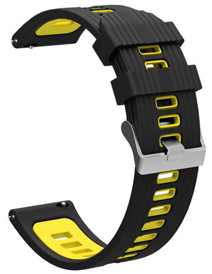 Siliconen band Ricardo 20mm (voor Garmin Fenix 8/7S/6S (43mm), etc.), zwart V2, Quick Release