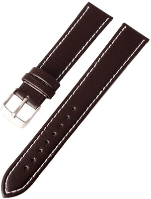 Ricardo Bologna leren band, donkerbruin met witte stiksels
