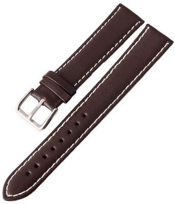 Ricardo Napoli leren band, donkerbruin met witte stiksels