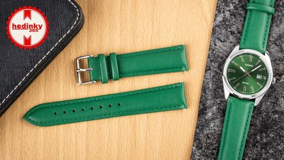 Leren horlogeband Ricardo Ancona, groen, Quick Release