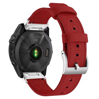 Ricardo Nylon Riem 26mm (voor Garmin Fenix 8/7X/6X (51mm), Tactix etc.), rood, QuickFit