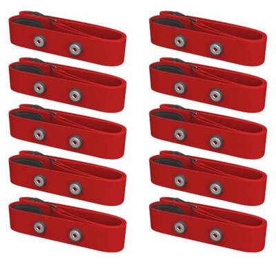 Polar set van 10 borstriemen zonder sensor, rood, maat M-XXL