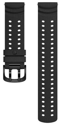 Polar 22mm siliconenband, zwart V2, maat S-L