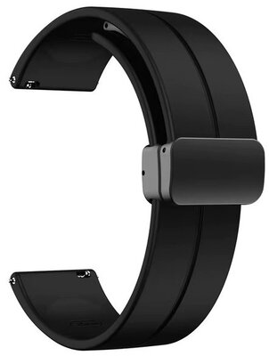 Ricardo Siliconenband 22mm (voor Amazfit Bip 5), zwart, snelsluiting