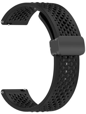 Siliconen band Ricardo 22mm (voor Xiaomi), zwart V2, Quick Release