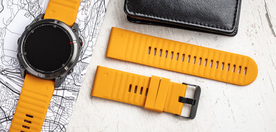 siliconen horlogeband Ricardo 26mm (voor Garmin Fenix 8/7X/6X (51mm), Tactix enz.), oranje V1, QuickFit