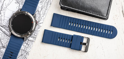 siliconen horlogeband Ricardo Livigno 26mm, Dark Blue, QuickFit
