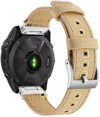 Ricardo 26mm Nylon band (voor Garmin Fenix 8/7X/6X (51mm), Tactix etc.), beige, QuickFit