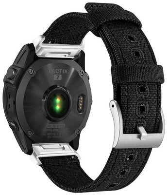Ricardo Nylon Riem 26mm (voor Garmin Fenix 8/7X/6X (51mm), Tactix etc.), zwart V5, QuickFit
