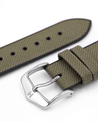 Textielband Hirsch Arne M 0925090140-2, groen, textiel/natuurrubber, lengte M, Quick Release