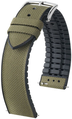 Textielband Hirsch Arne M 0925090140-2, groen, textiel/natuurrubber, lengte M, Quick Release