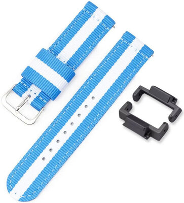 Textiel band Ricardo 16mm (voor Casio G-Shock GA-2100/GA-2110, DW-5600, GW-6900), blauw, NATO, + grijze adapter