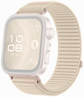 Nylon horlogeband Ricardo Frabosa (voor Huawei Watch Fit 3, 4, 4 Pro, 5, 5 Pro), Beige