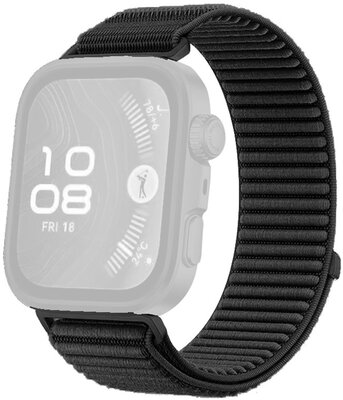 nylonový horlogeband Ricardo Frabosa (voor Huawei Watch Fit 3, 4, 4 Pro, 5, 5 Pro), Black