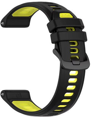 siliconen horlogeband Ricardo Gressoney 22mm (voor Garmin Forerunner 970), Black/Yellow