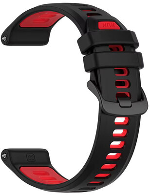 Siliconen horlogeband Ricardo Gressoney 22mm (voor Garmin Forerunner 970), Black/Red