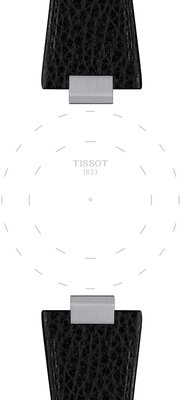 Leren riempje Tissot T852.050.989 (voor het model Tissot PRX 40mm), zwart, Quick Release