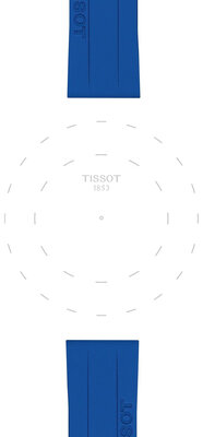 Siliconen bandje T852.051.023 18mm, blauw, Quick Release