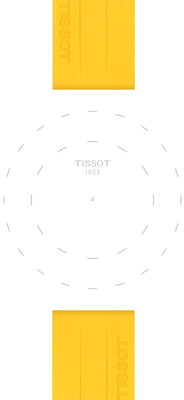 Siliconen bandje Tissot T852.050.993 22mm, geel, Quick Release