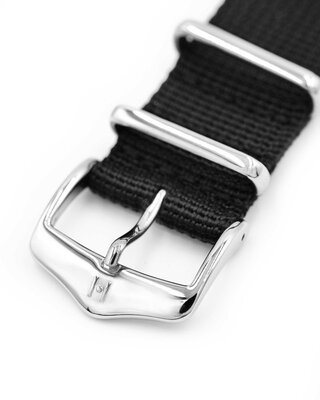 Textielen horlogeband Hirsch Rush Recycle XL 40536050-2, zwart, lengte XL