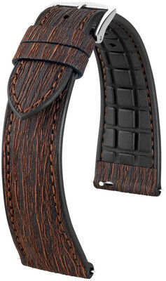 Kunstlederen riem Hirsch Bark 0935045115-2, bruin, Quick Release