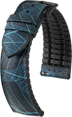 Leren riem Hirsch Leaf L 0925046080-5, blauw, lengte L, Quick Release