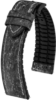 Leren riem Hirsch Stone L 0925044050-5, zwart, lengte L, snelsluiting
