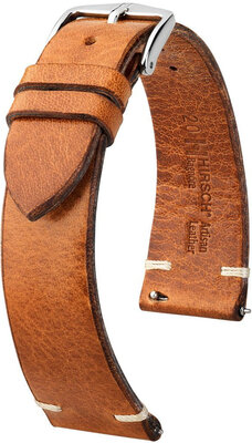 Leren riempje Hirsch Bagnore 05502170-2, bruin, kalf huid, Quick Release
