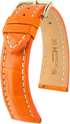 Lederen riem Hirsch Capitano L 04807076-1, oranje, alligatorleer, lengte L, Quick Release