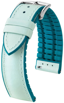 Leren riempje Hirsch Lindsey 0928302181-2, blauw, kalf huid, Quick Release