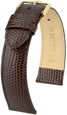 Leren riempje Hirsch Rainbow 12302610NQ-1, bruin, kalf huid