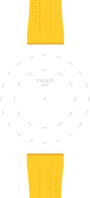 Siliconen bandje Tissot T852.050.994 20mm, geel, Quick Release