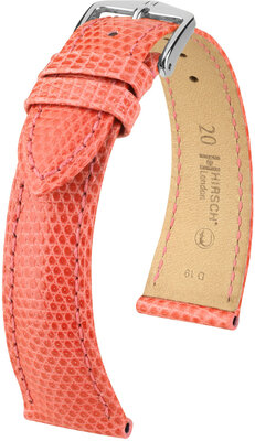 Lederen riem Hirsch London L 04366022-2, oranje, hagedissenleer, lengte L, snelsluiting