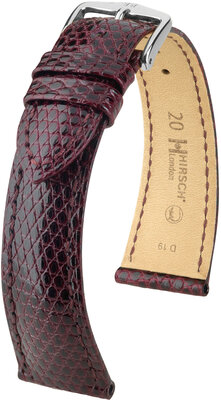 Leren riem Hirsch London L 04366060-2, paars, hagedissenleer, lengte L, snelsluiting