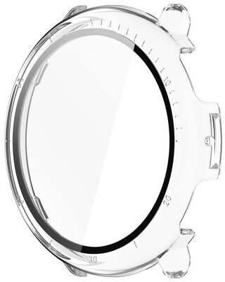 Beschermhoes (pro Amazfit Active 2, round), kunststof, transparant + glas