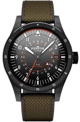 Fortis Flieger F-43 Triple-GMT Automatic COSC Chronometer F4260004 Limited Edition 100pcs (+ reserveriempje)