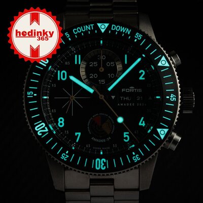 Fortis Novonaut N-42 Automatic Chronograaf Amadee-24 F2040016 Limited Edition 100pcs (+ vervangende horlogeband)