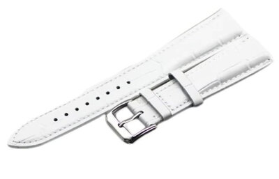 Leren horlogeband Ricardo Pescara, wit, lengte XL