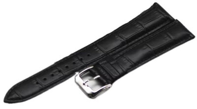 Leren horlogeband Ricardo Pescara, zwart, lengte XL
