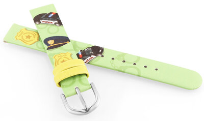 Kunstlederen riem JVD RJ7232.1 14mm, groen, kinderen