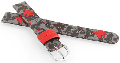 Kunstleer horlogeband JVD RJ7235.2 14mm, grijs, voor kinderen