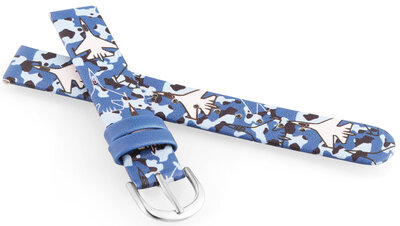 Kunstlederen riem JVD RJ7235.3 14mm, blauw, kinderen