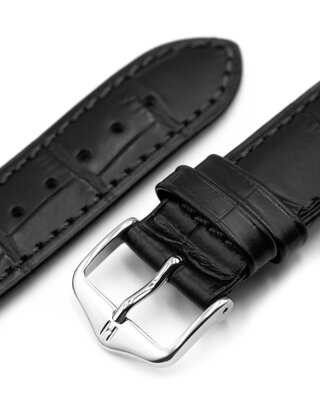 Leren riem Hirsch Duke S 01028350-2, zwart, kalfsleer, lengte S, Quick Release