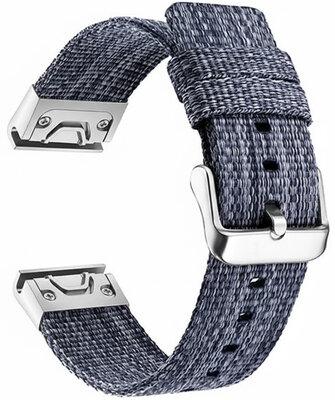 Nylon horlogeband Ricardo Cervinia 26mm, Blue/Silver, QuickFit