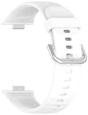 Siliconen horlogeband Ricardo Lavarone (voor Huawei Watch Fit 3, 4, 4 Pro, 5, 5 Pro), White/Silver