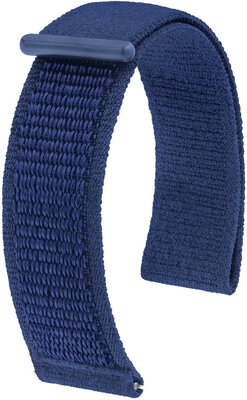 Textielen horlogeband Hirsch Vocem L 41409080-0, blauw, klittenband, lengte L, Quick Release