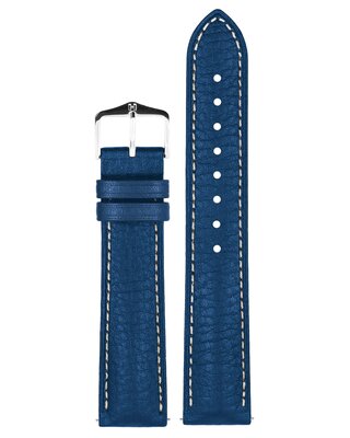 Leren horlogeband Hirsch Boston L 01302080-2, blauw, kalfleer, lengte L, Quick Release