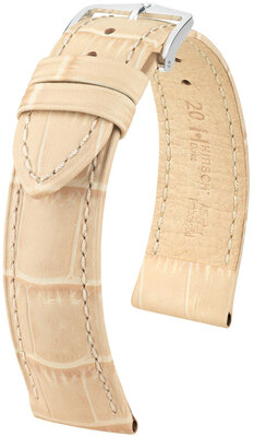 Leren riempje Hirsch Duke 01028190NQ-2, beige, kalf huid